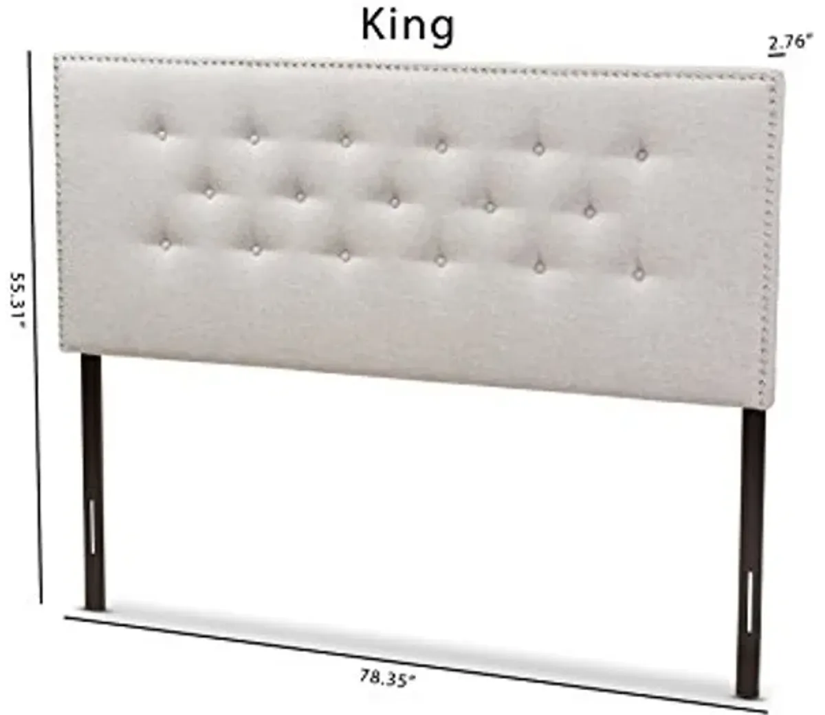 Baxton Studio Windsor Modern and Contemporary Greyish Beige Fabric Upholstered Full Size Headboard