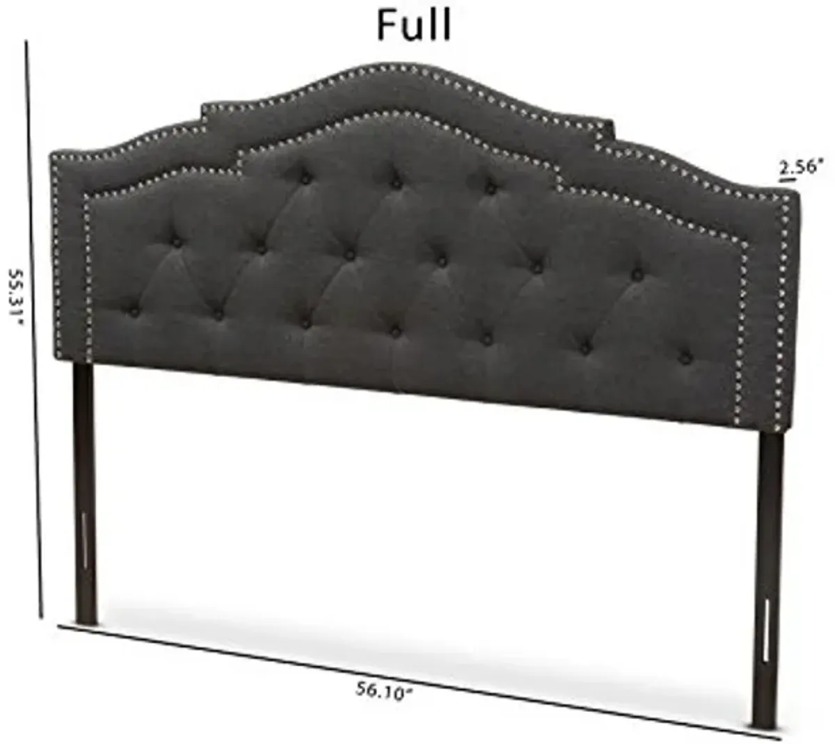 Baxton Studio Edolie Modern and Contemporary Dark Grey Fabric Queen Size Headboard