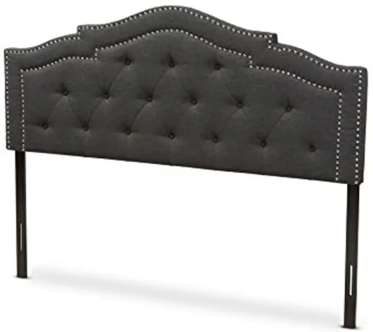 Baxton Studio Edolie Modern and Contemporary Dark Grey Fabric Queen Size Headboard