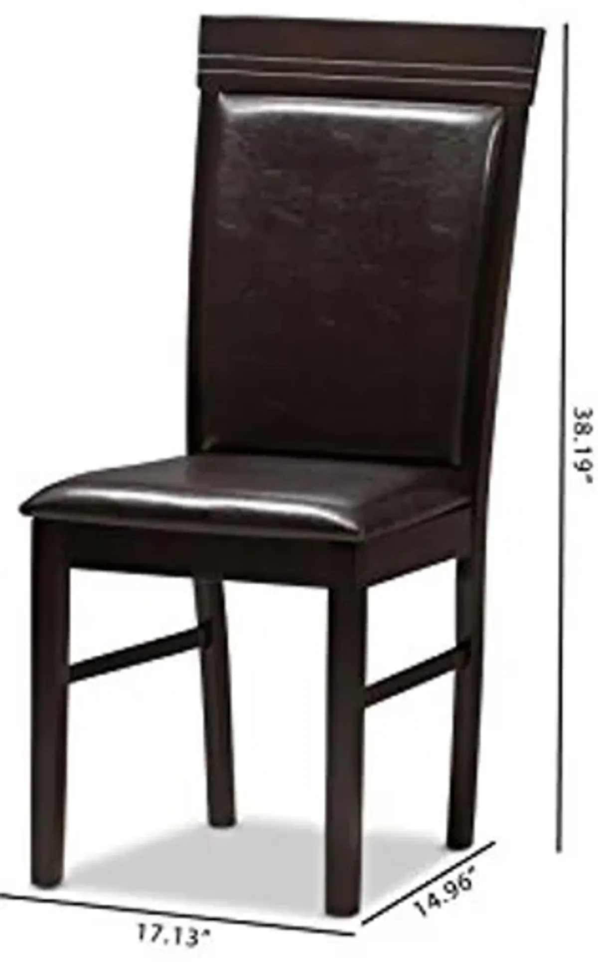 Baxton Studio Thea Dining Chair and Dining Chair Dark Brown Faux Leather Upholstered Dining Chair