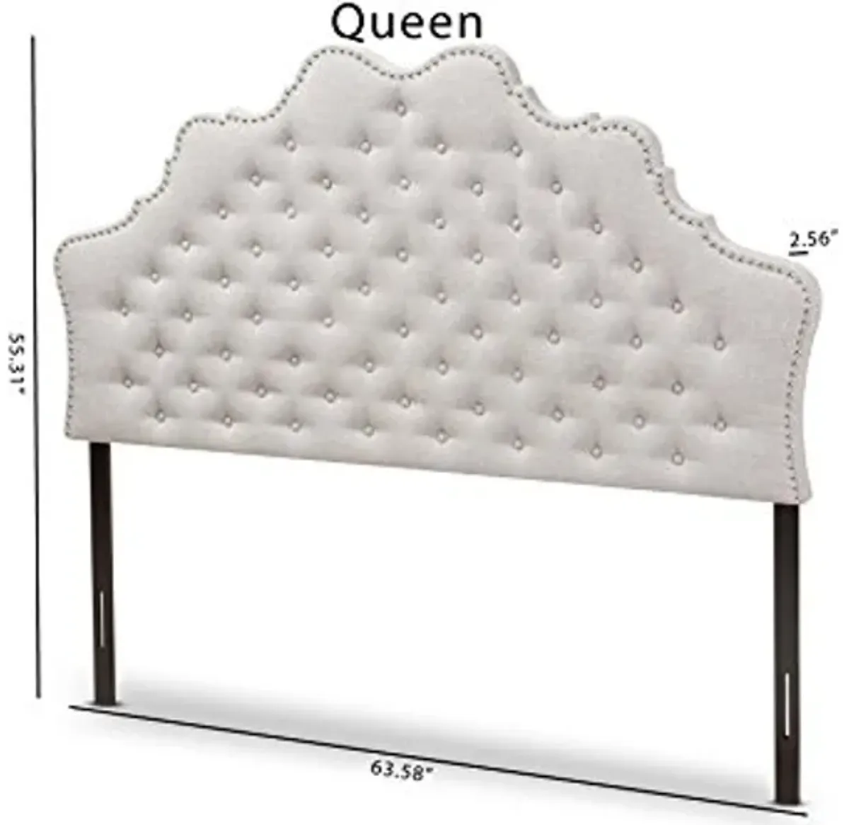 Baxton Studio Matilda Modern and Contemporary Greyish Beige Fabric Queen Size Headboard