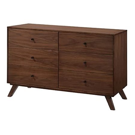 Modrest VIG Furniture Addison Mid-Century Collection Modern Dresser with Walnut Finished Solid Rubberwood Legs, Brown