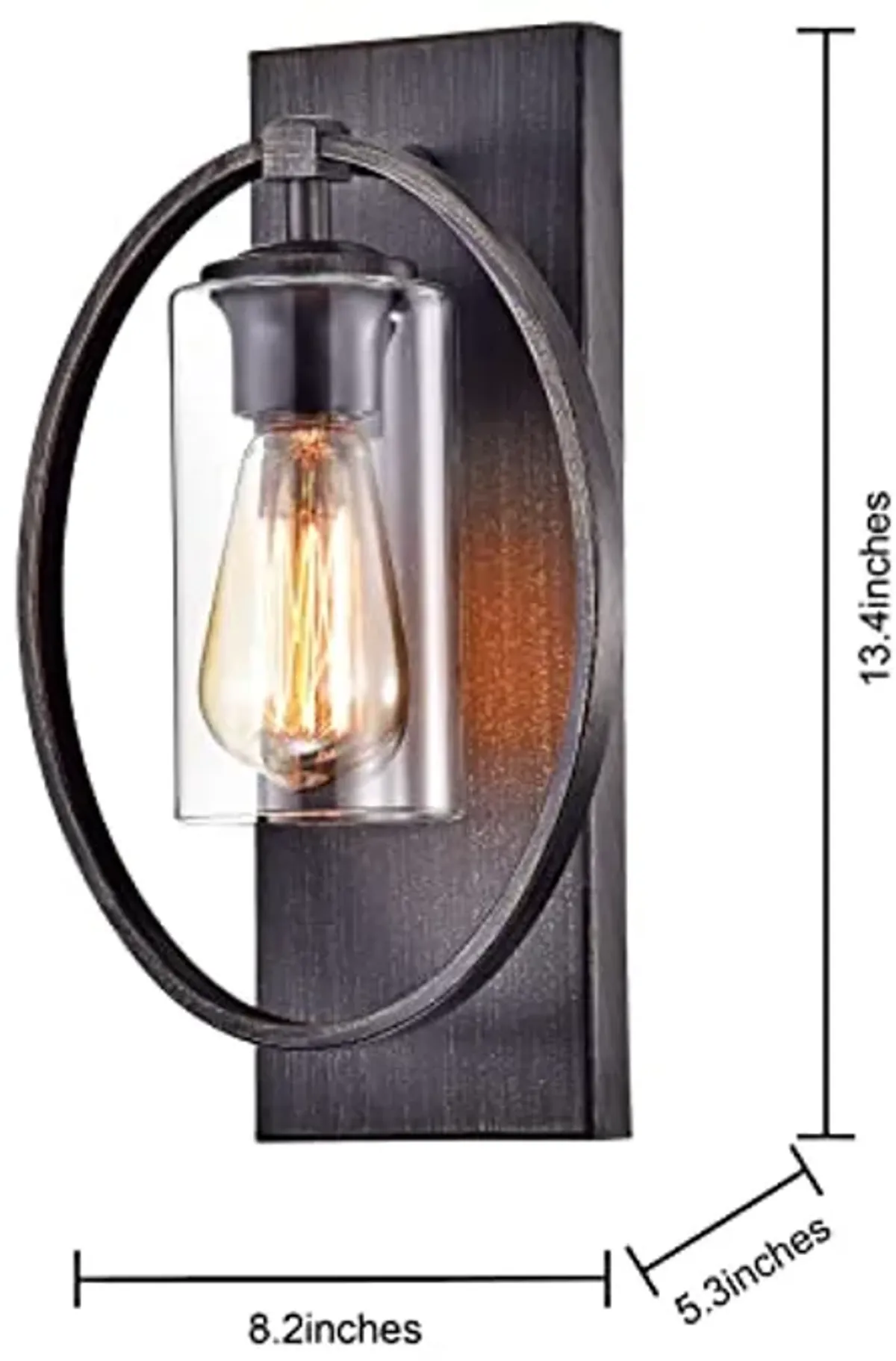 Jojospring Anastasia Single Light Wall Sconce with Clear Glass Shade