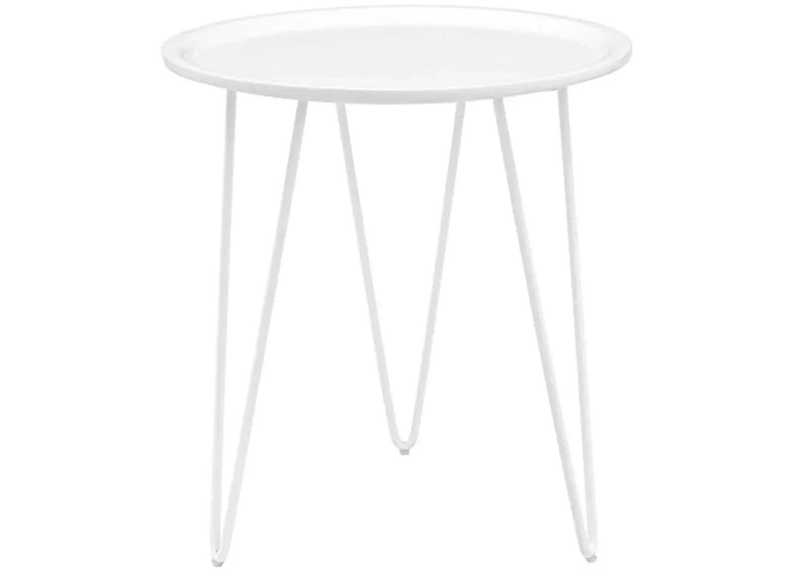 Modway Digress Mid-Century Round Side Table With Hairpin Legs in White