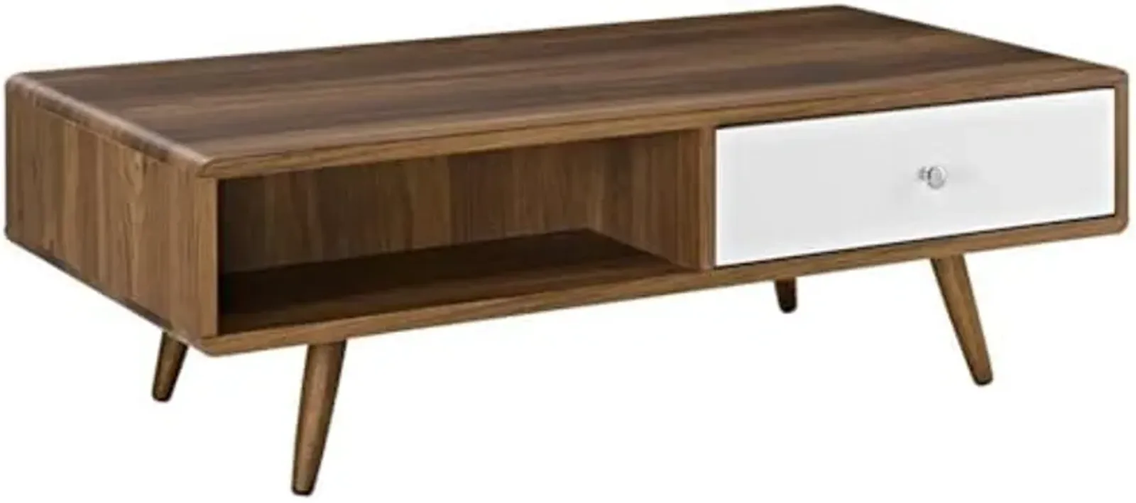 Modway Transmit Mid-Century Coffee Table, Walnut White