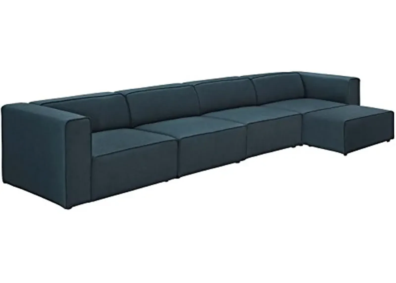 Modway Mingle Contemporary Modern 5-Piece Sectional Sofa Set in Blue