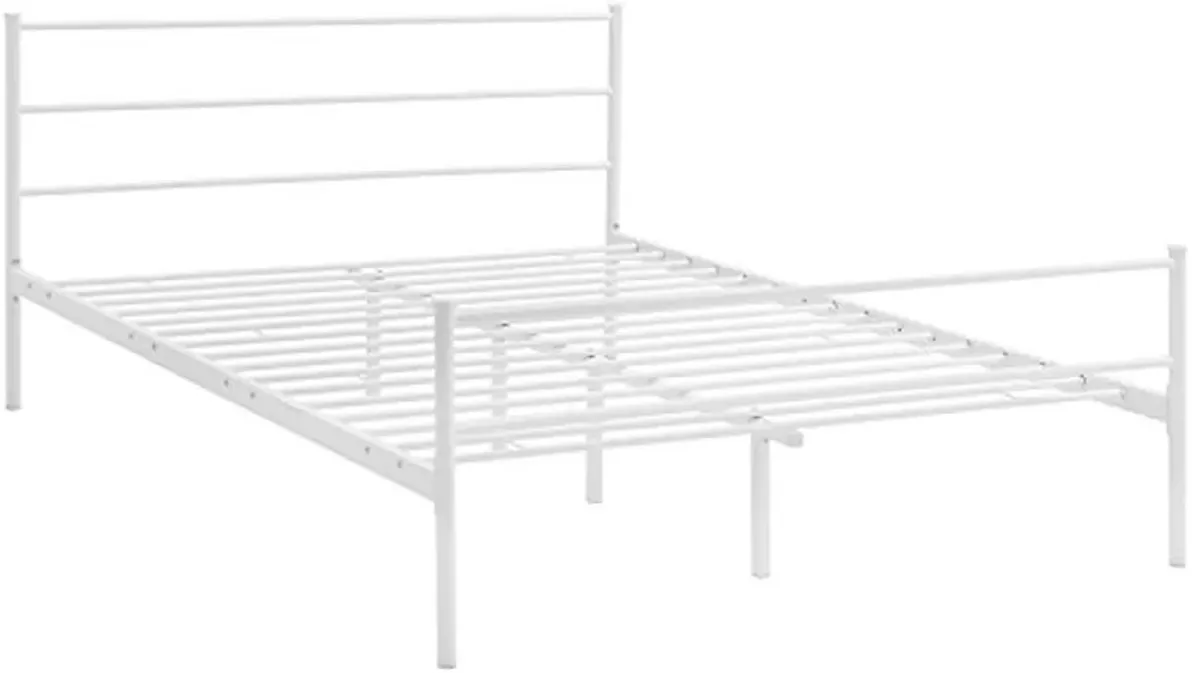 Modway Alina Queen Size Platform Bed Frame With Headboard In White