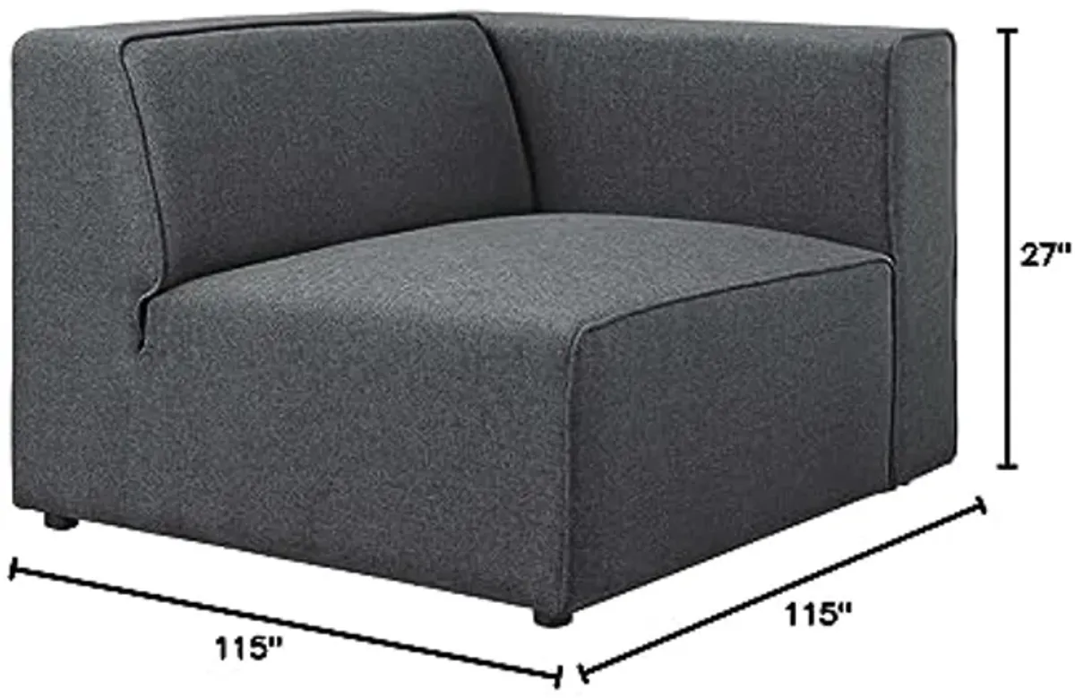 Modway Mingle Contemporary Modern 5-Piece Sectional Sofa Set in Gray