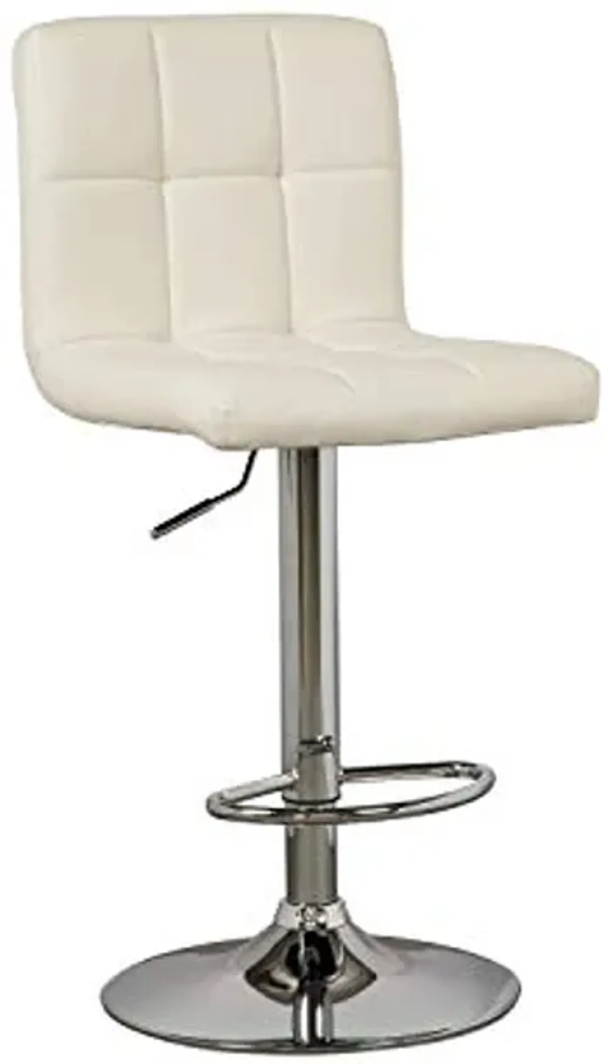 Signature Design by Ashley Bellatier Contemporary Adjustable Upholstered Swivel Barstool, 2 Count, White