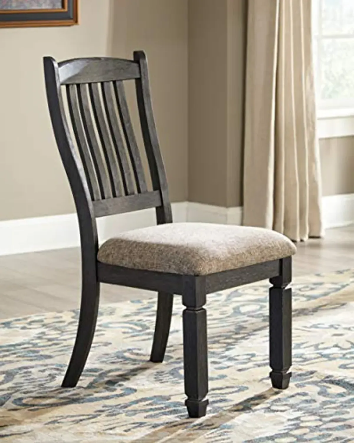 Signature Design by Ashley Tyler Creek 20" Dining Room Upholstered Chair, 2 Count, Antique Black