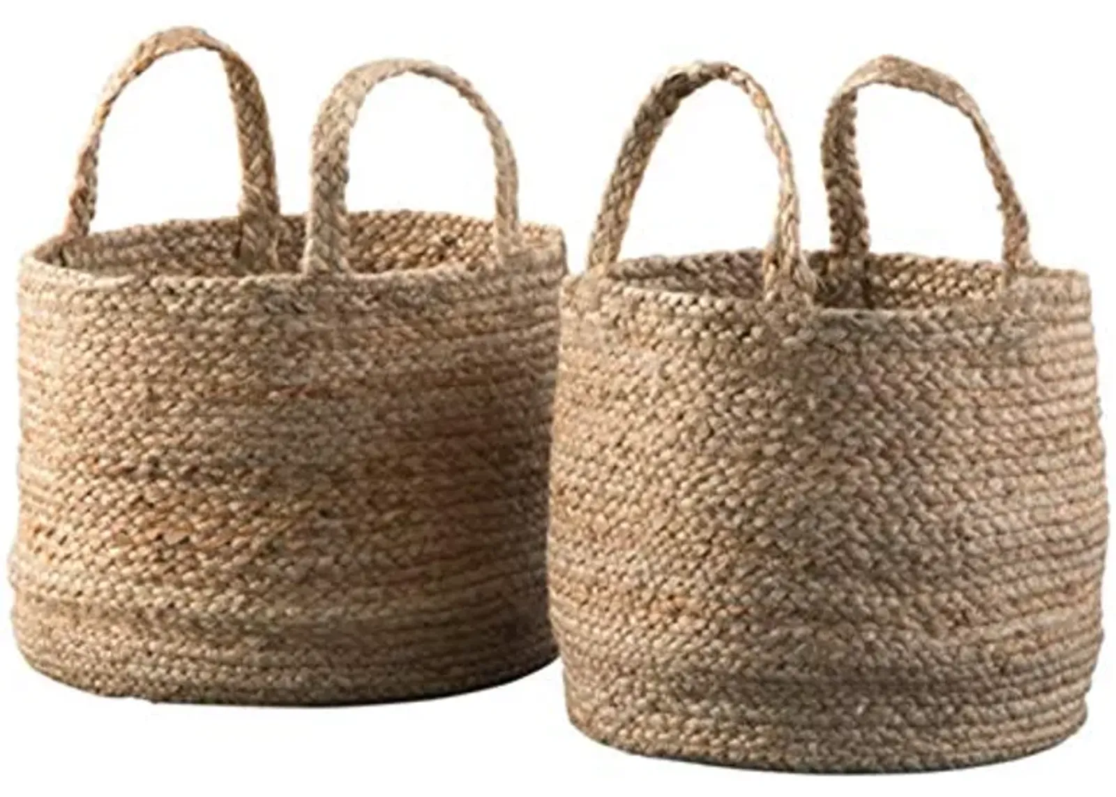 Signature Design by Ashley Brayton Jute 2 Piece Braided Basket Set, Light Brown