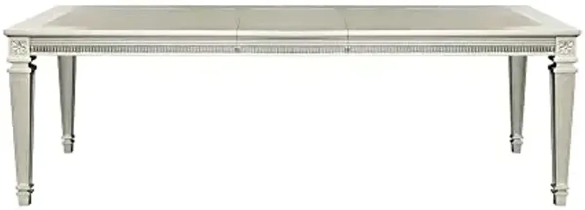 Bevelle Silver Finish Dining Table w/Acrylic Framing by Homelegance