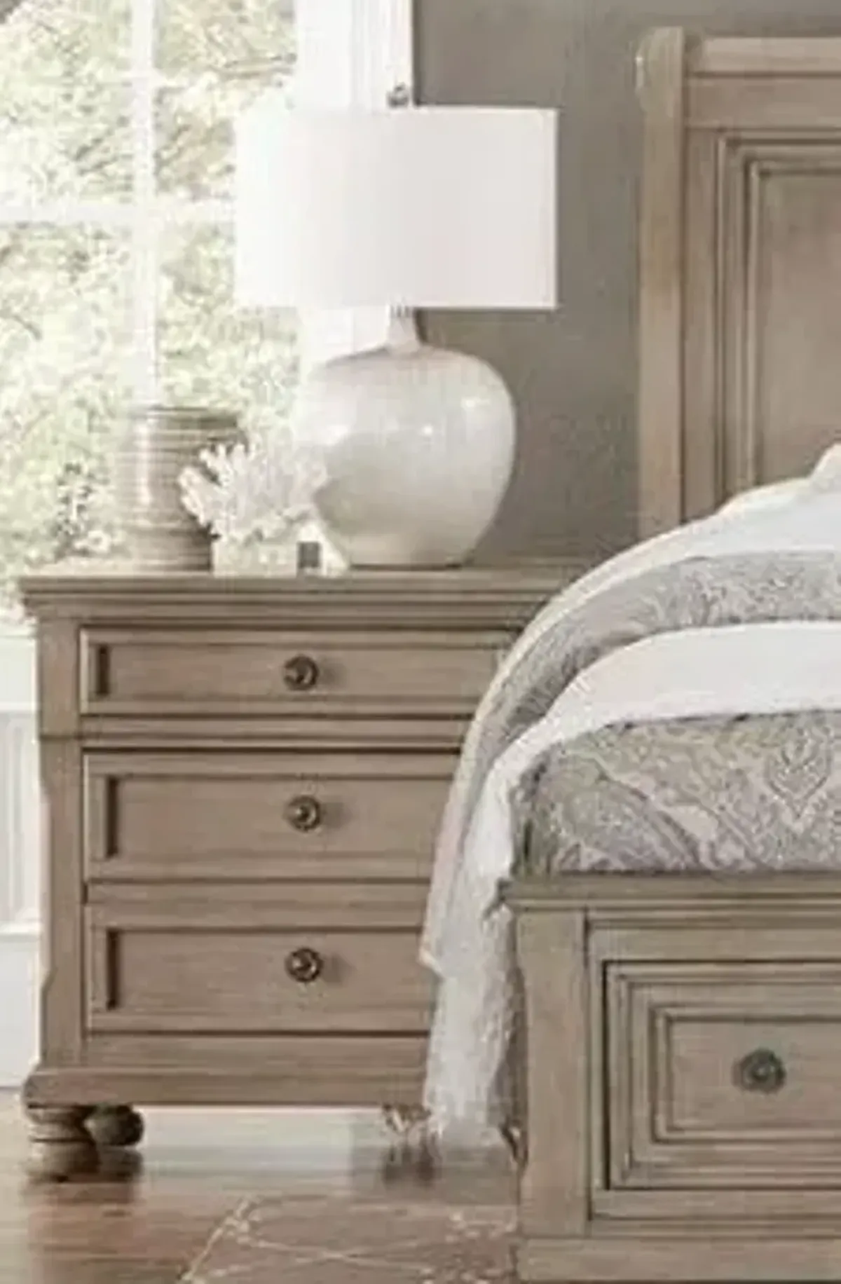 Bethel Wire Brushed Wood Nightstand by Homelegance