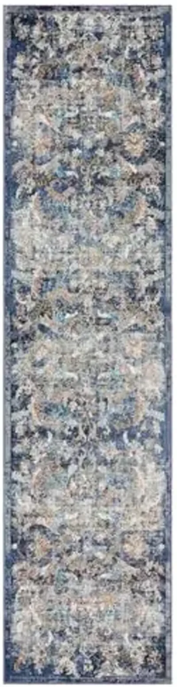 LR Home Indoor 2x9 Area Runner Rug for Home Decor - Turkish Rugs for Living Room, Bedroom, Playroom, Entryway, Office - Floral Modern Farmhouse Boho Rug for Room Decor - Navy/Multicolor
