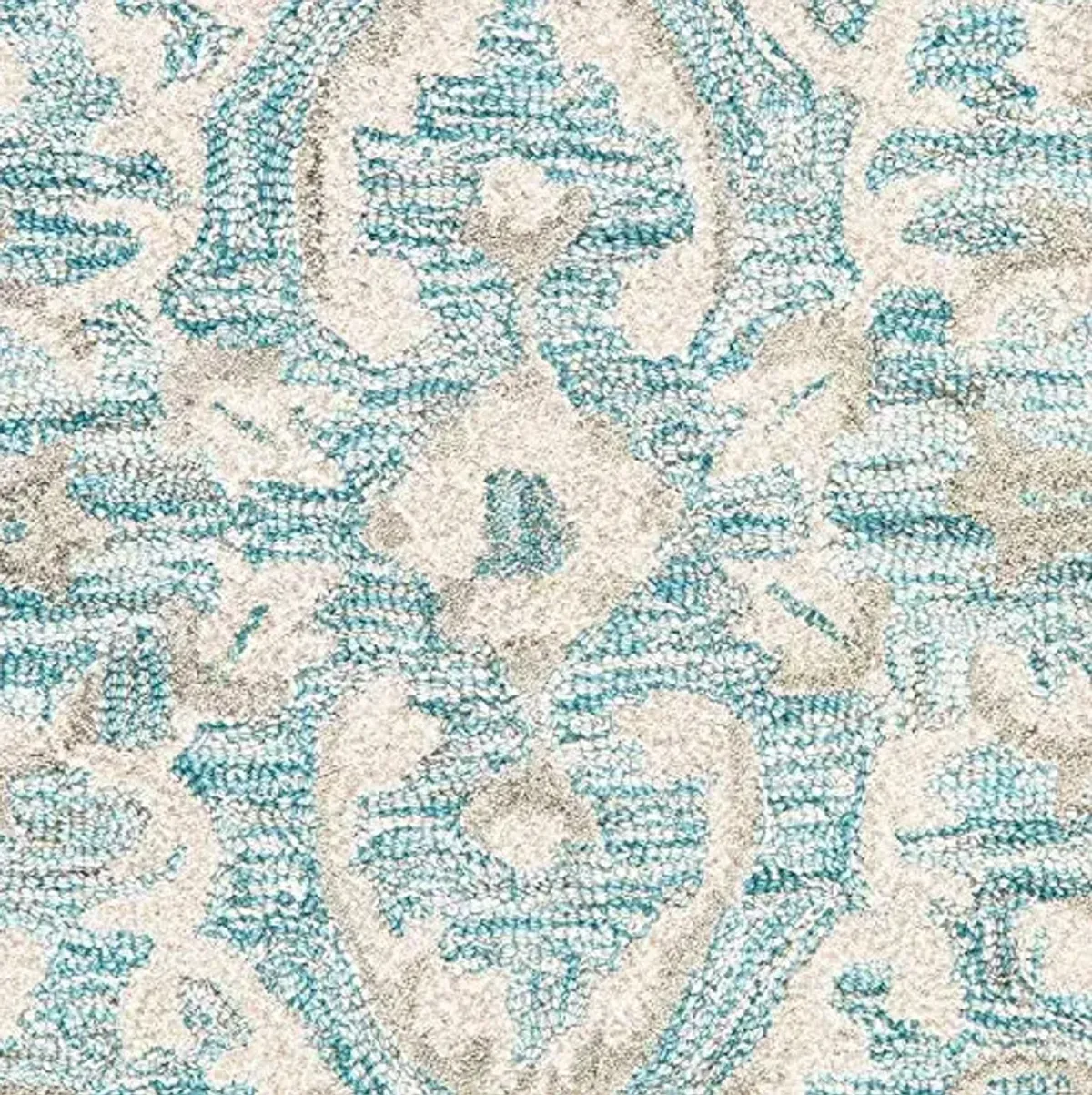 LR Home Modern Traditions Area Rug, 5' x 7'9", Turquoise Grey