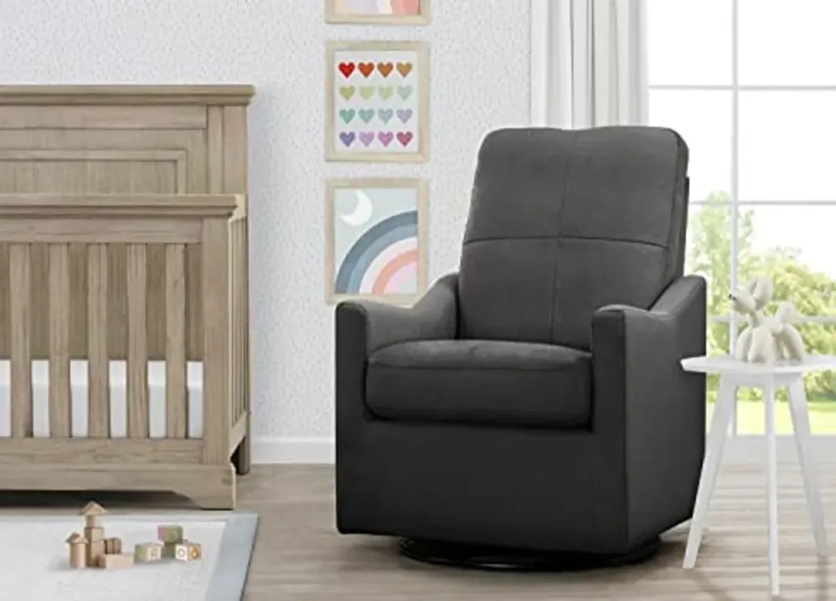 Delta Children Kenwood Glider Swivel Rocker Chair, Dark Grey