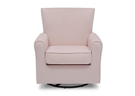 Delta Children Elena Nursery Glider Swivel Rocker Chair, Blush Velvet