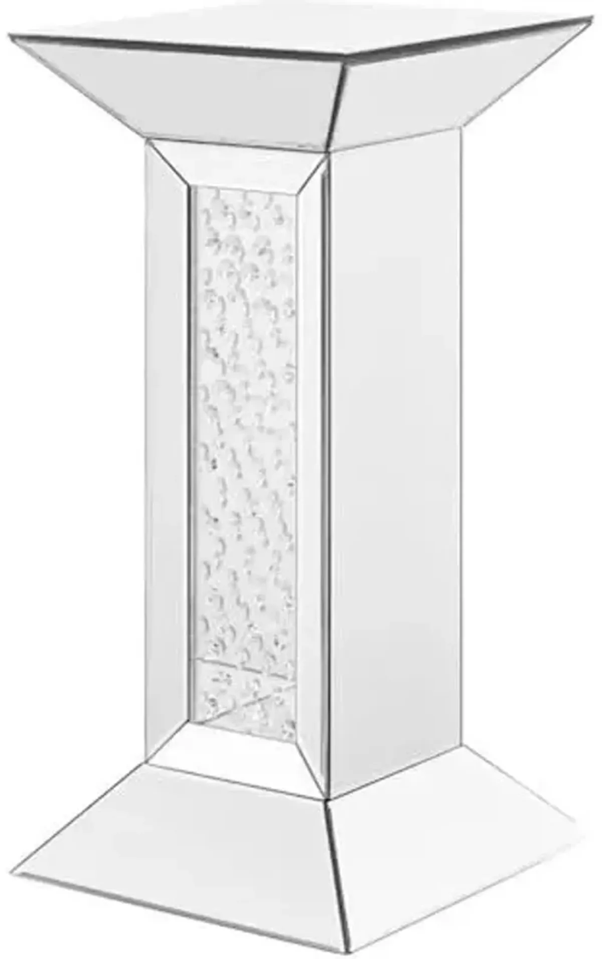 Elegant Decor Modern 12" Clear Crystal Mirrored Pedestal End Table