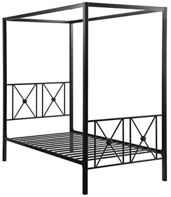 Homelegance Rapa Metal Canopy Bed, Twin, Black
