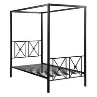 Homelegance Rapa Metal Canopy Bed, Twin, Black