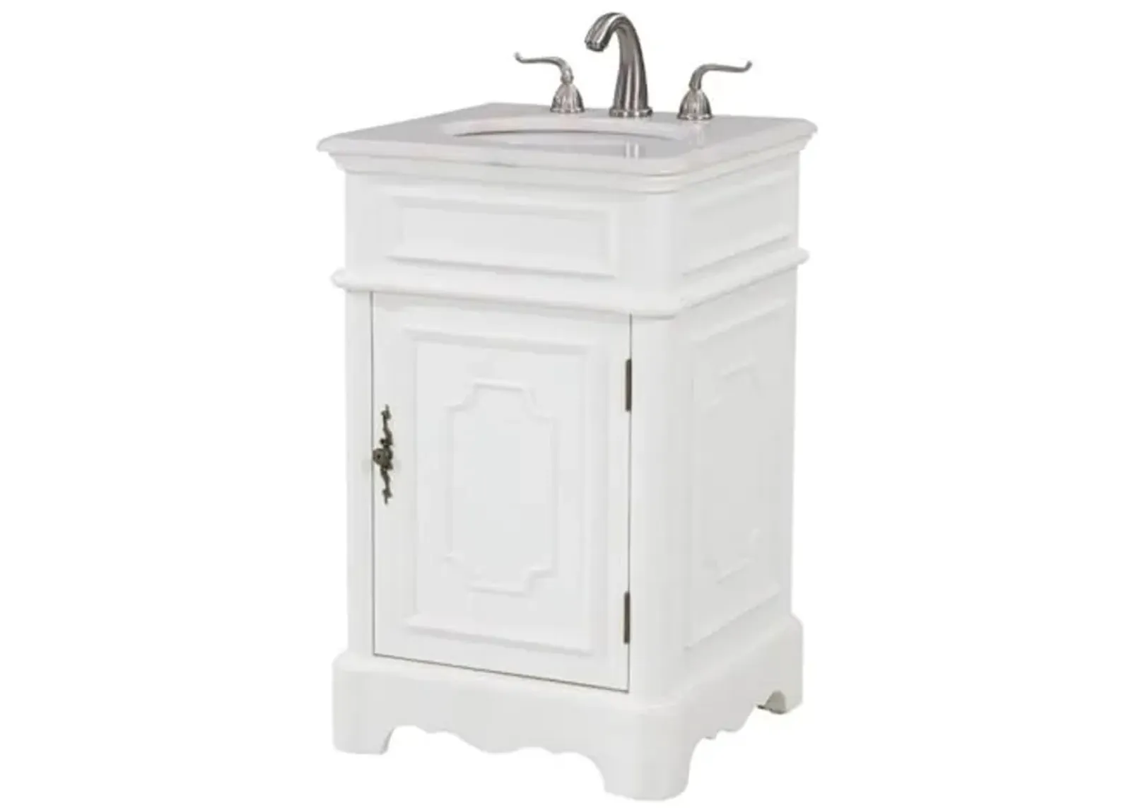 Elegant Decor Retro 21" Wood Single Bathroom Vanity in Antique White