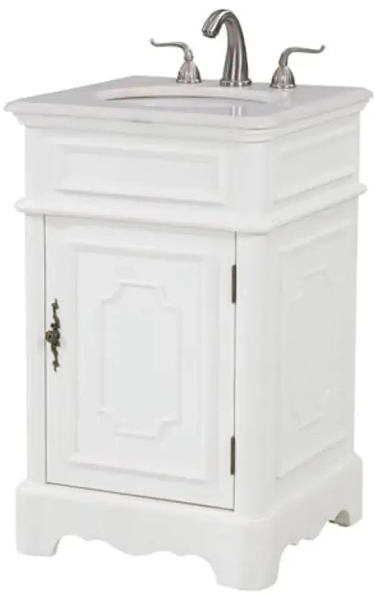 Elegant Decor Retro 21" Wood Single Bathroom Vanity in Antique White