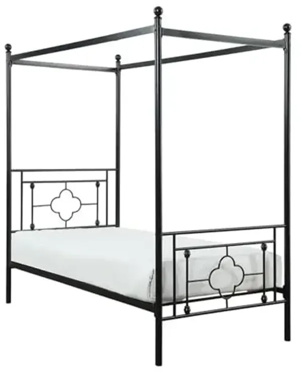 Homelegance Hosta Metal Canopy Bed, Twin, Black