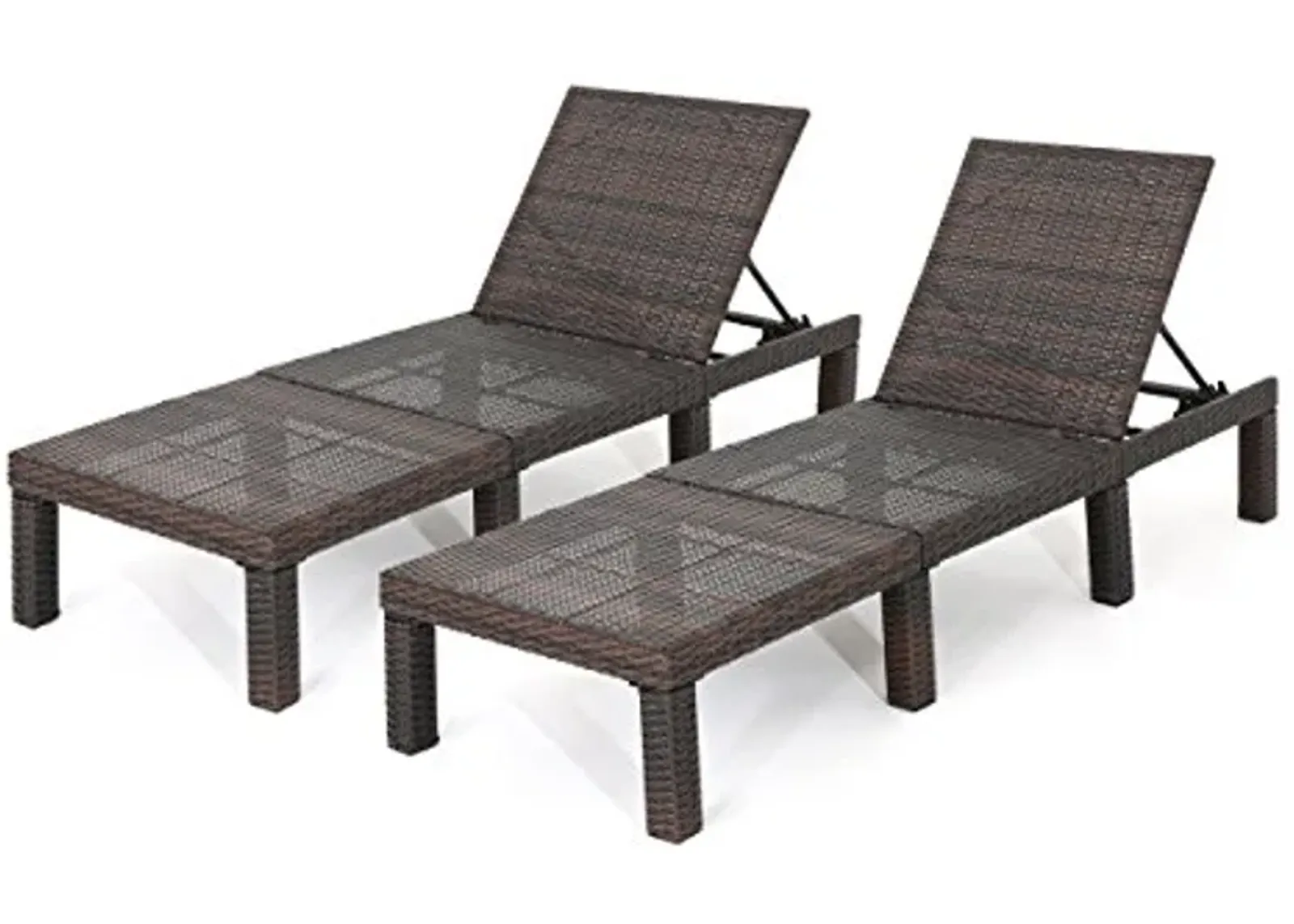 Christopher Knight Home Jamaica Outdoor Wicker Chaise Lounges without Cushions, 2-Pcs Set, Multibrown