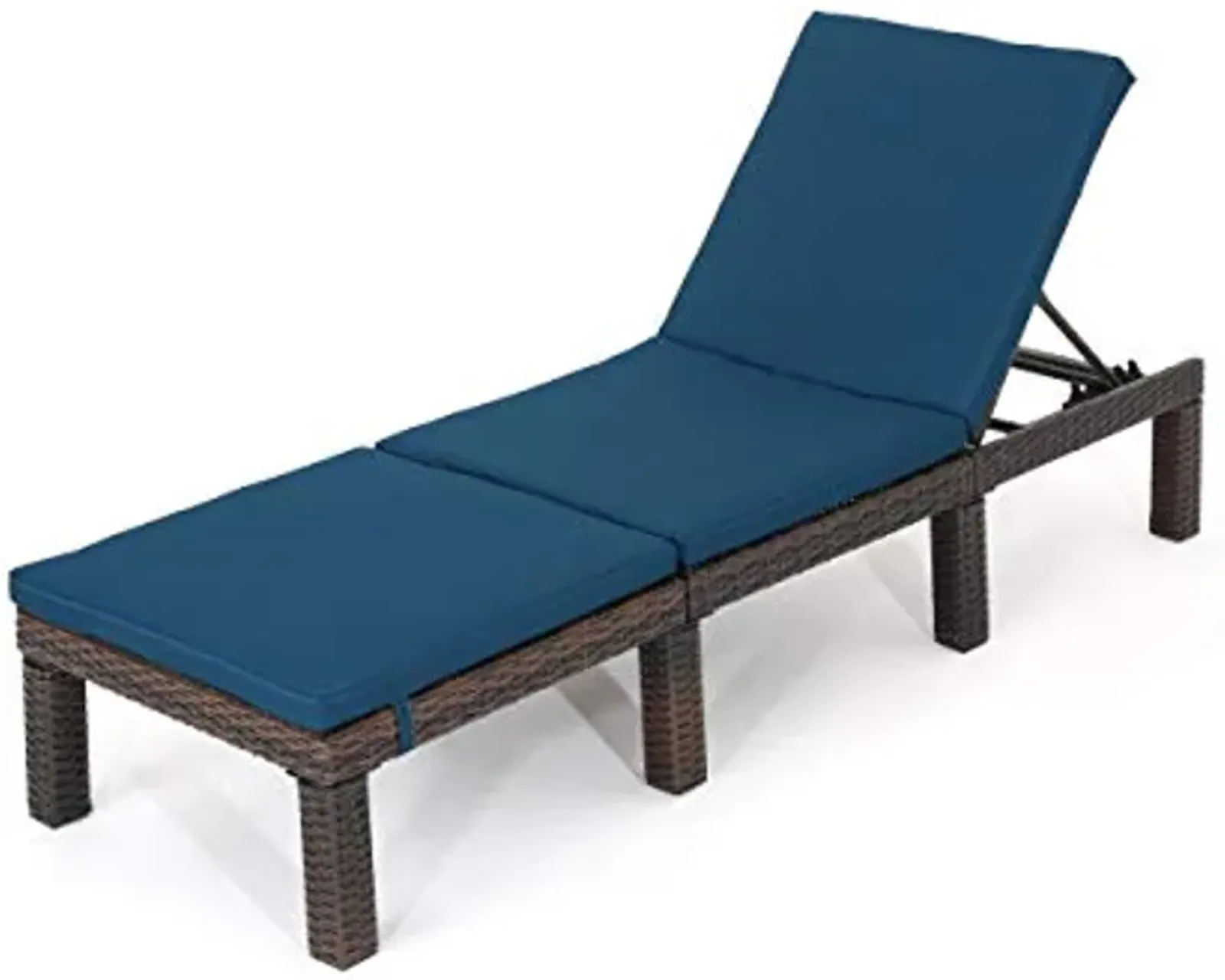 Christopher Knight Home Jamaica Outdoor Wicker Chaise Lounge with Water Resistant Cushion, Multibrown / Blue