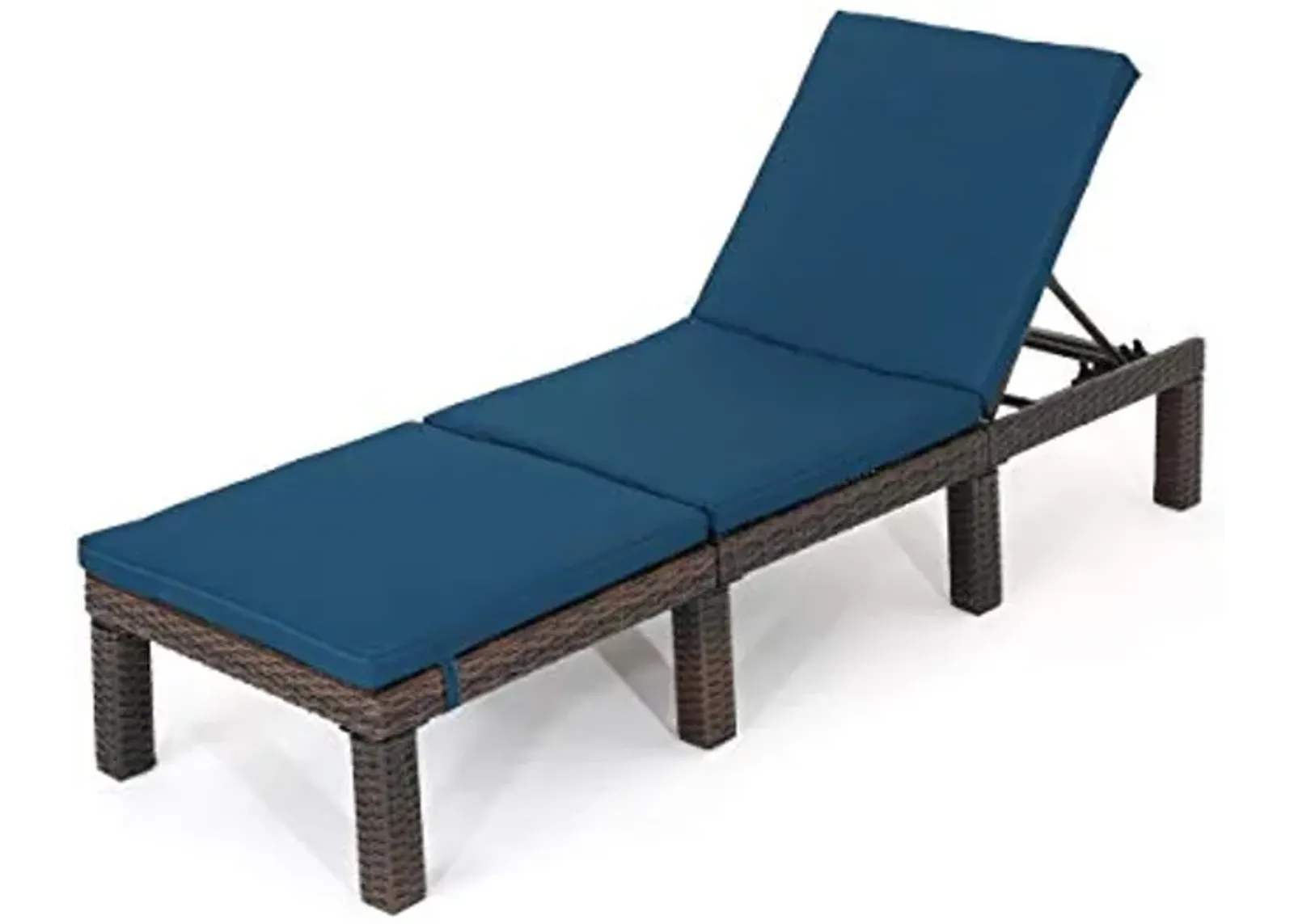 Christopher Knight Home Jamaica Outdoor Wicker Chaise Lounge with Water Resistant Cushion, Multibrown / Blue