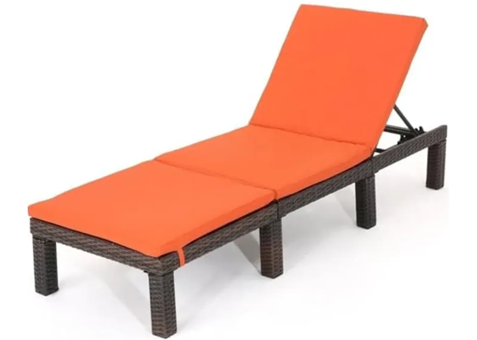 Christopher Knight Home Jamaica Outdoor Wicker Chaise Lounge with Water Resistant Cushion, Multibrown / Orange