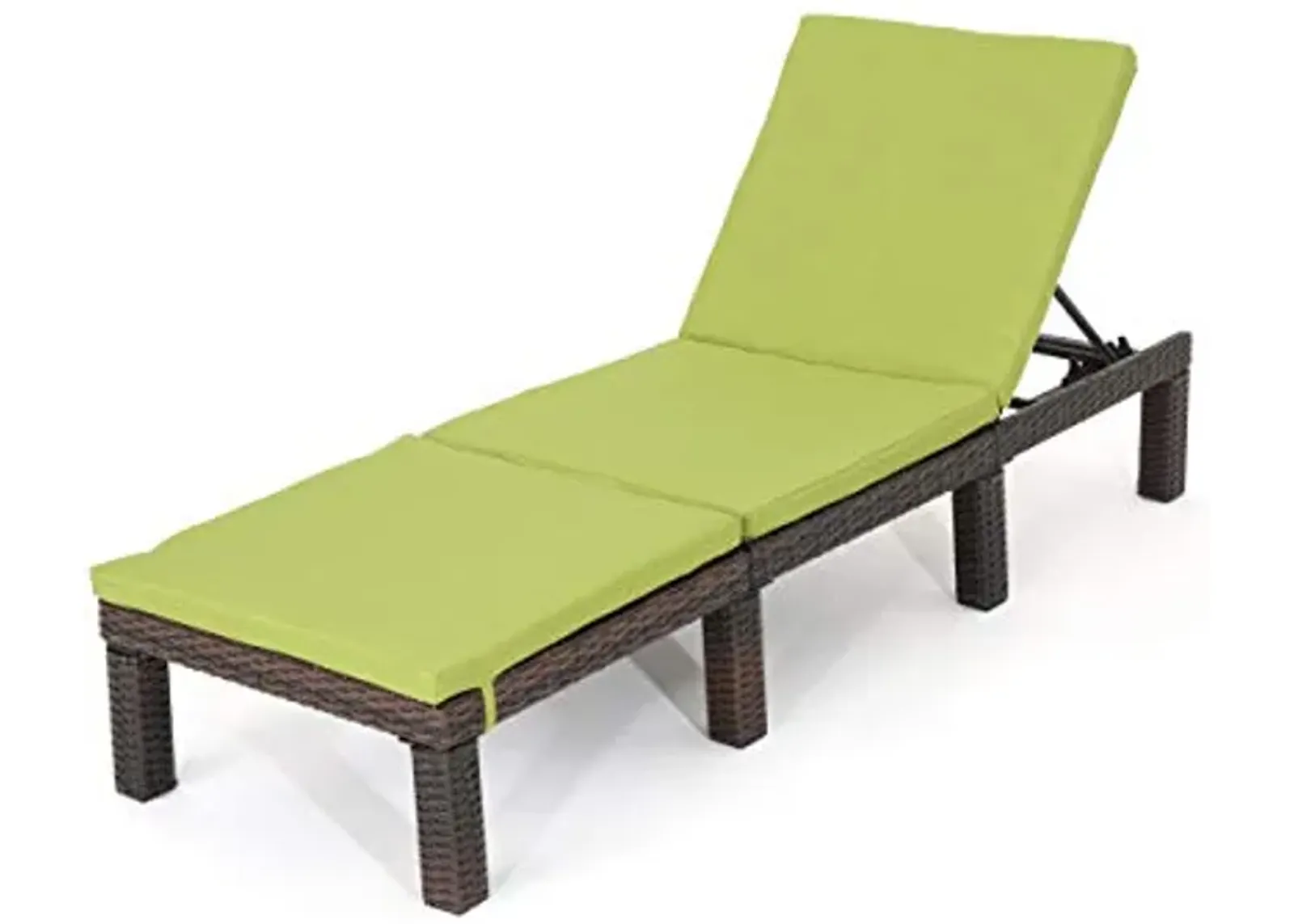 Christopher Knight Home Jamaica Outdoor Wicker Chaise Lounge with Water Resistant Cushion, Multibrown / Green