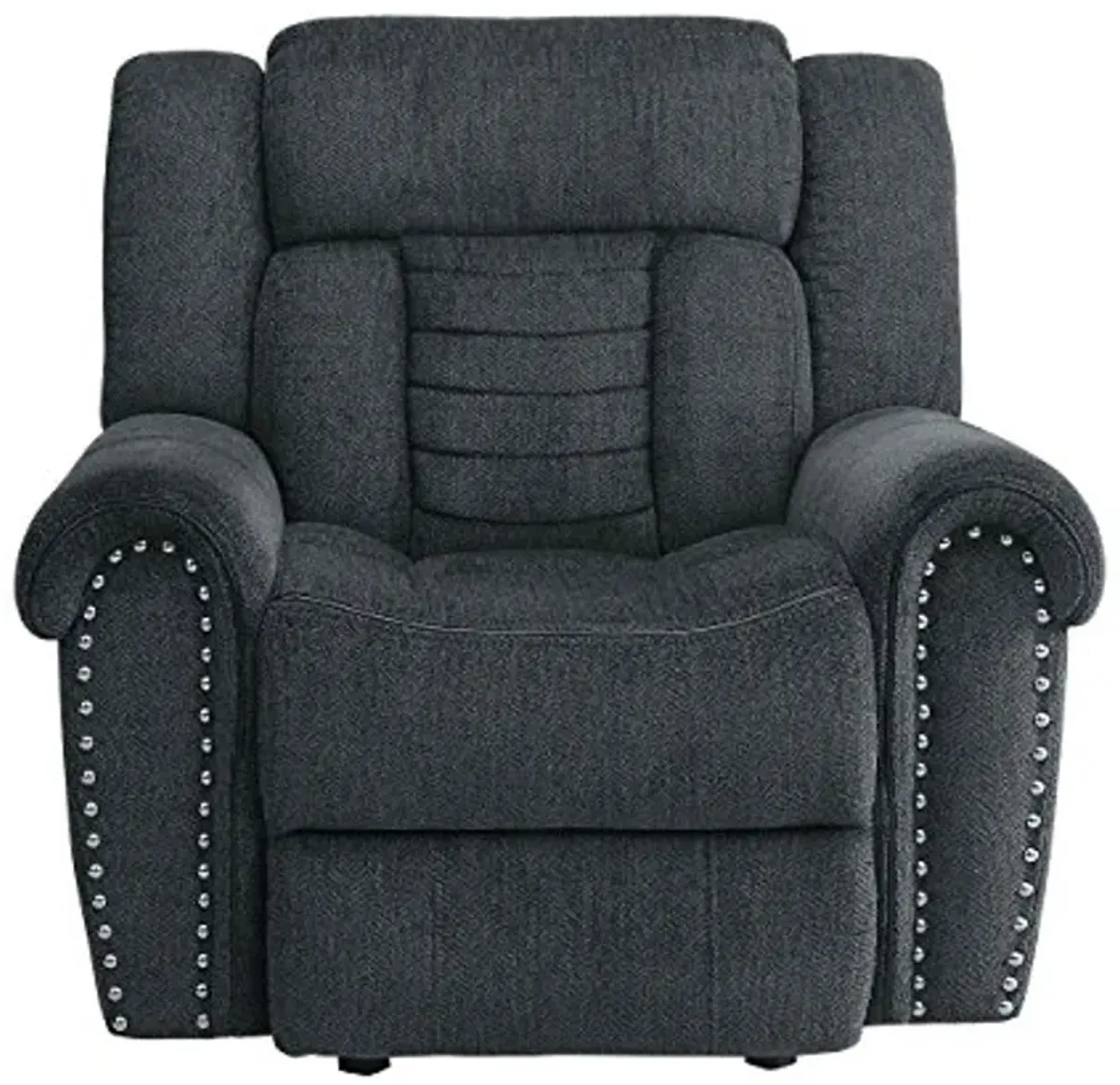 Homelegance Nutmeg Upholstered Reclining Chair, Charcoal Gray