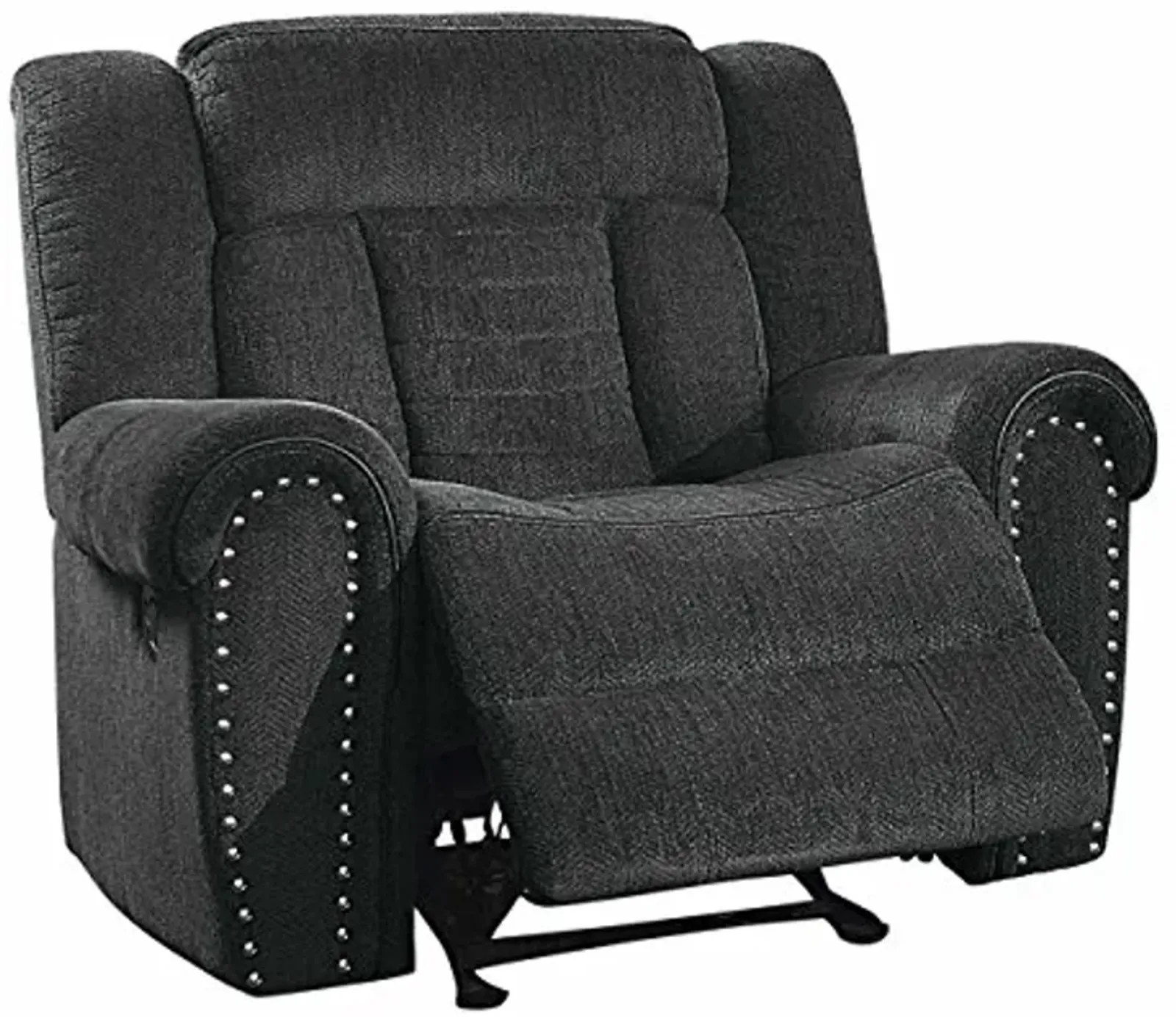 Homelegance Nutmeg Upholstered Reclining Chair, Charcoal Gray