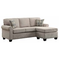 Homelegance Clumber 82" Reversible Sectional with Accent Pillows, Beige