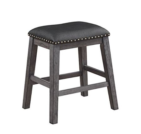Homelegance Timbre Counter Height Saddle Stool (2 Pack), Gray