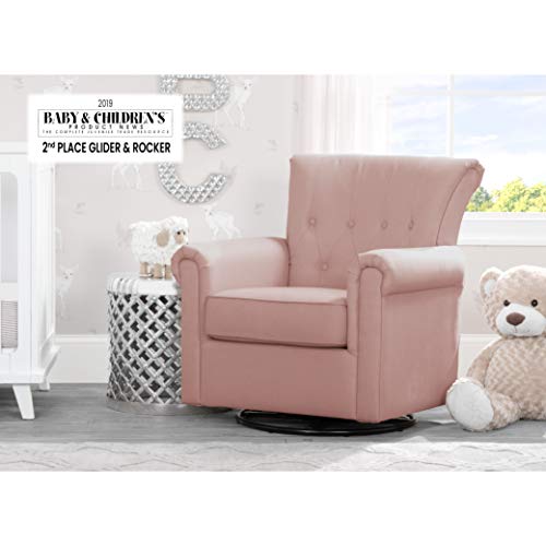 Delta Children Harper Glider Swivel Rocker Chair, Blush