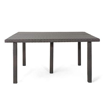 Christopher Knight Home Fiona Outdoor 64" Wicker Square Dining Table, Multibrown
