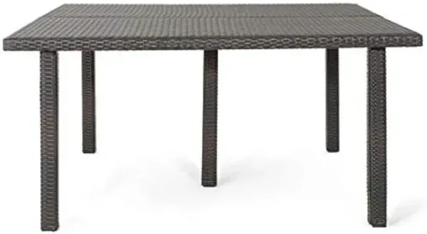 Christopher Knight Home Fiona Outdoor 64" Wicker Square Dining Table, Multibrown