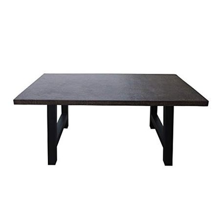 Christopher Knight Home Valencia Outdoor Lightweight Concrete Dining Table, Stone Finish Brown / Black