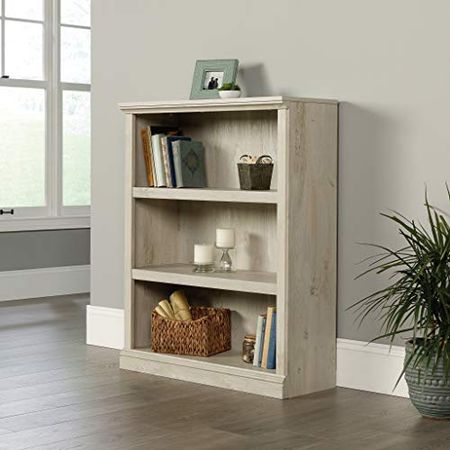 Sauder Select 3 Shelf Bookcase, L: 35.28" x W: 13.23" x H: 43.78", Chalked Chestnut finish