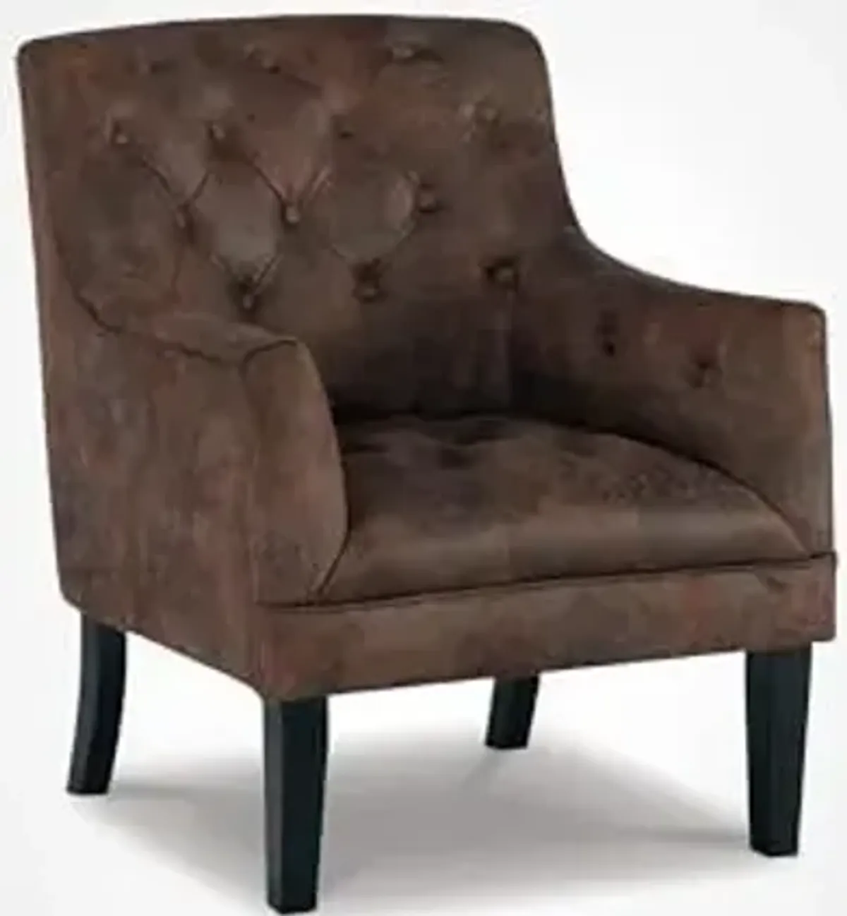 Signature Design by Ashley Drakelle Faux Leather Distressed Tufted Accent Chair, Brown
