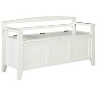 Signature Design by Ashley Charvanna Farmhouse Wood Storage Bench with Lift Top, White