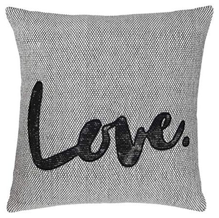 Signature Design by Ashley "Love" Mattia Throw Pillow, 18 x 18 Inches, Gray & Black