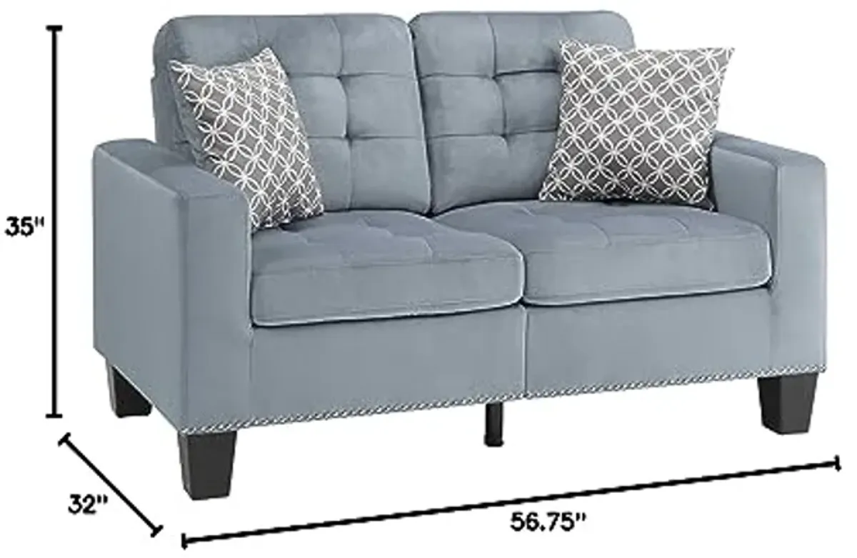 Homelegance Lantana 57" Fabric Loveseat, Gray