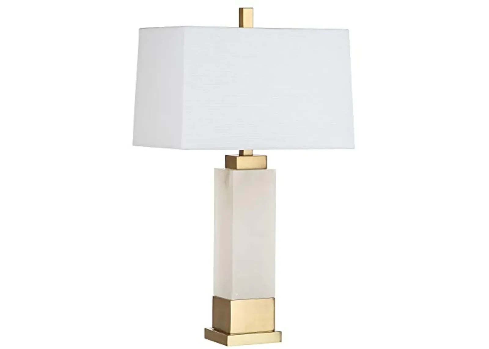 SAFAVIEH Lighting Collection Rozella Alabaster White/ Gold 30-inch Bedroom Living Room Home Office Desk Nightstand Table Lamp (LED Bulb Included)