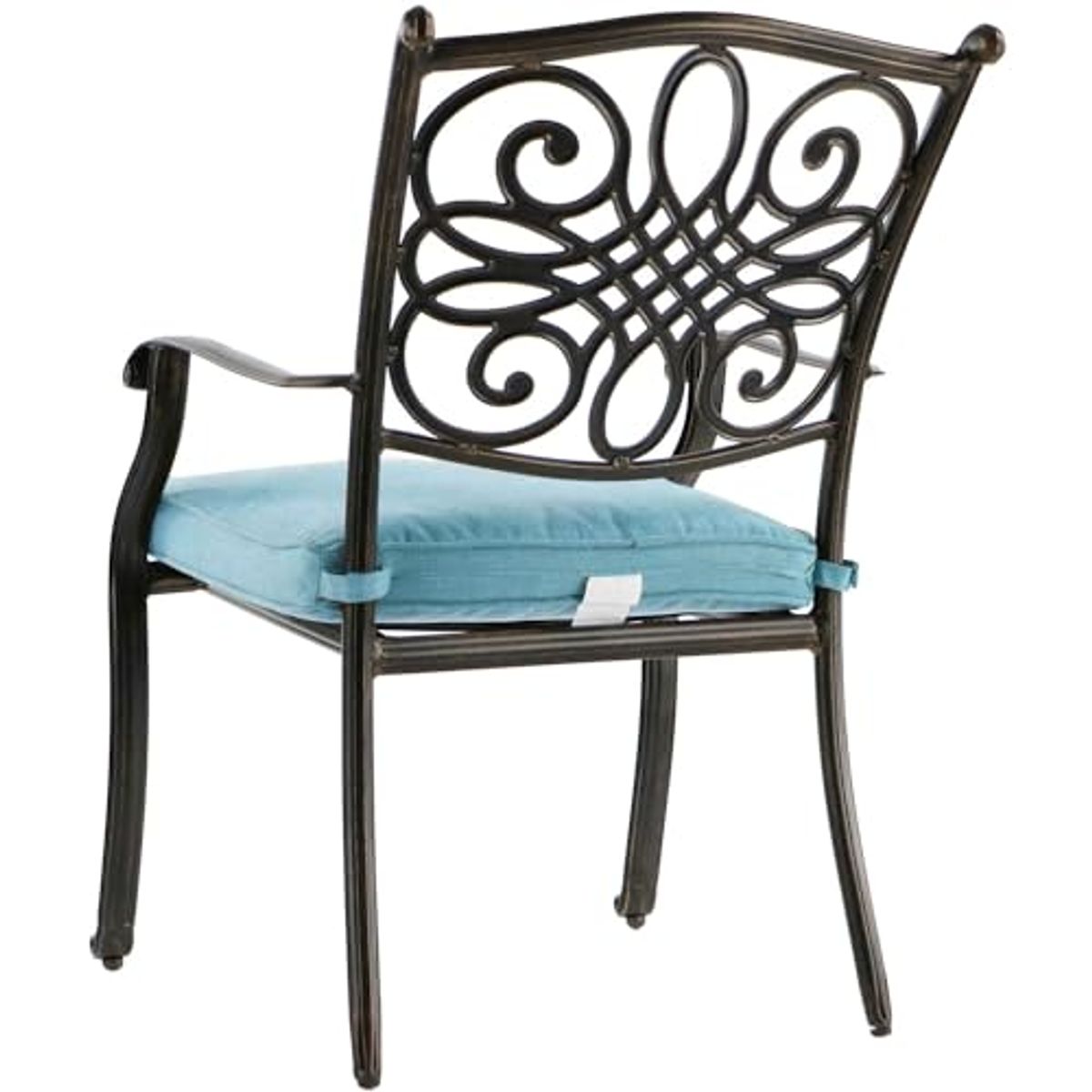 Hanover TRADDN7PCRD-BLU Traditions 7 Piece Six Chairs and a Cast-Top Table Dining Set, 60", Blue Outdoor Furniture