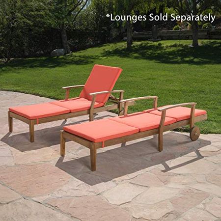 Christopher Knight Home Jamaica Outdoor Water Resistant Chaise Lounge Cushions, 2-Pcs Set, Orange