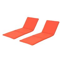 Christopher Knight Home Jamaica Outdoor Water Resistant Chaise Lounge Cushions, 2-Pcs Set, Orange