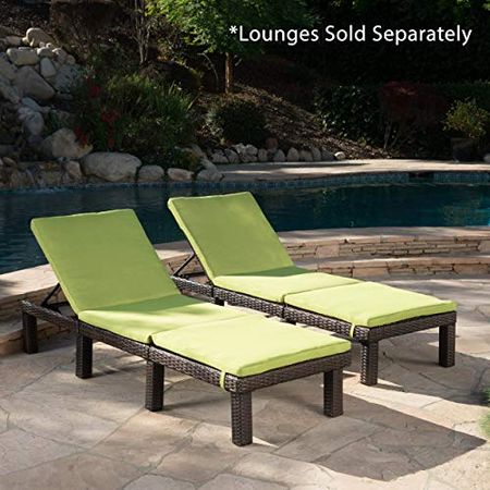 Christopher Knight Home Jamaica Outdoor Water Resistant Chaise Lounge Cushions, 2-Pcs Set, Green